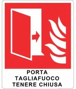 porta antincendio cartello