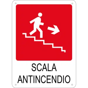 Cartello segnaletica scala antincendio